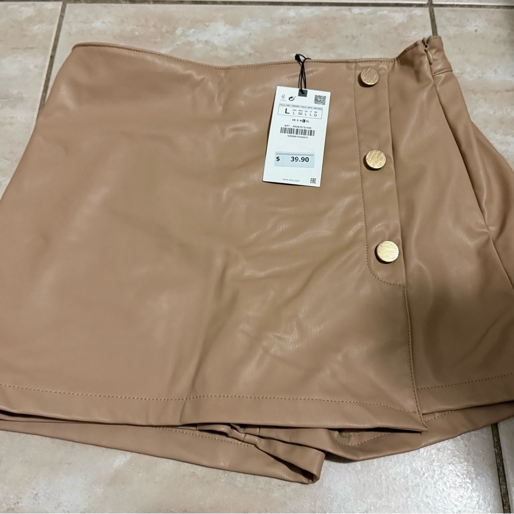 Zara faux leather skort